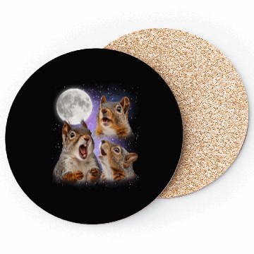 Discover Funny Squirrel Moon Space! Nerd, Geed, Science Coasters