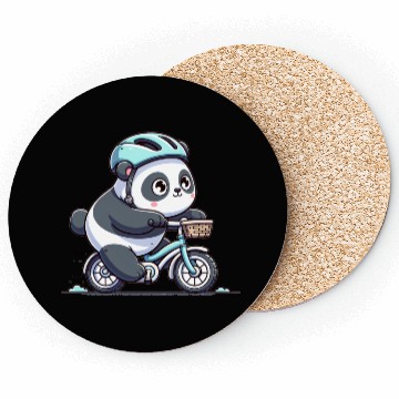Discover Cute Cyclist Panda Coasters