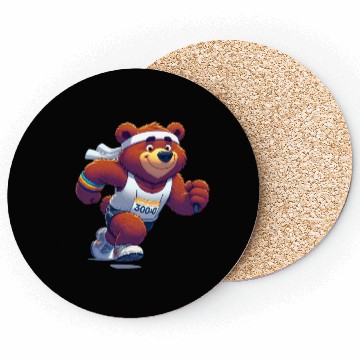 Discover Cute Marathon Runner Bear Coasters