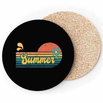 Discover Vintage Aesthetic Graphics Summer Retro Design Coasters