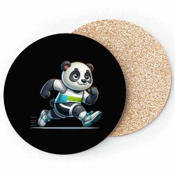 Discover Cute Marathon Runner Panda Coasters