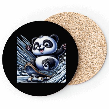 Discover Cute Skater Panda Coasters
