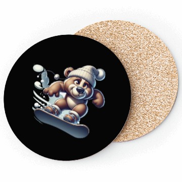 Discover Cute Snowboarder Bear Coasters