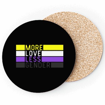 Discover Non Binary Pride NB More Love Less Gender LGBTQ Coasters