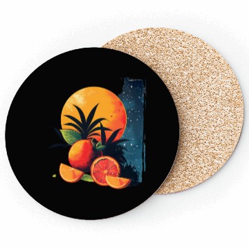 Discover Vibrant Fruit Background with Oranges and Grapefru Coasters