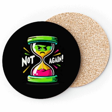 Discover Angry Hourglass Not Again Lime Green Trendy Colors Coasters