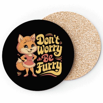 Discover Don't Worry Be Furry Cute Character Design Coasters