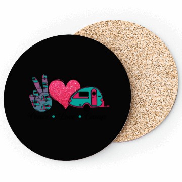 Discover Peace Love Camp Camping Lover Adventure Coasters