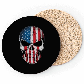 Discover American Flag Skull Coasters – Patriotic Grunge USA