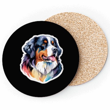 Discover Bernese Mountain Dog Watercolor Coasters