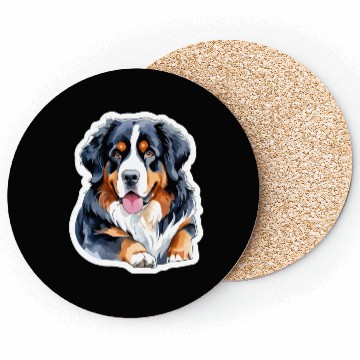 Discover Bernese Mountain Dog Watercolor Coasters