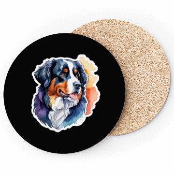 Discover Bernese Mountain Dog Watercolor Coasters