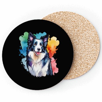 Discover Border Collie Watercolor Coasters