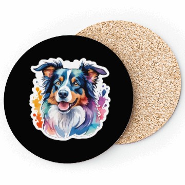 Discover Border Collie Watercolor Coasters