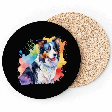 Discover Border Collie Watercolor Coasters