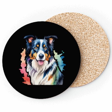 Discover Border Collie Watercolor Coasters