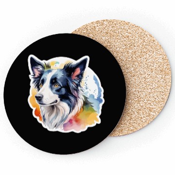 Discover Border Collie Watercolor Coasters