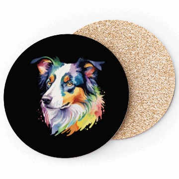 Discover Border Collie Watercolor Coasters