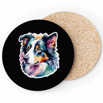 Discover Border Collie Watercolor Coasters