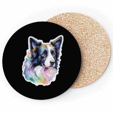 Discover Border Collie Watercolor Coasters