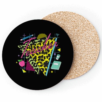 Discover Funny Retro 80s 90s Teacher Back to School Coasters