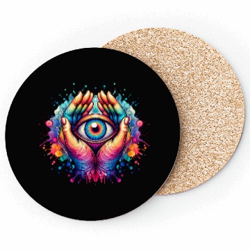 Discover Psychedelic colorful eye Coasters