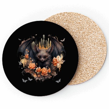 Discover Cute Bat Flowers Aesthetic Coasters