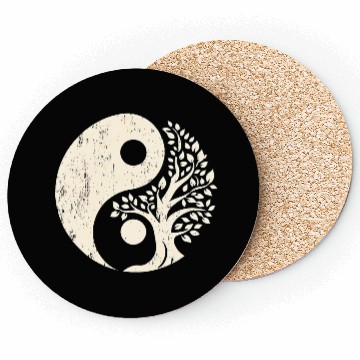 Discover Nature's Balance: Yin Yang Tree of Life Coasters