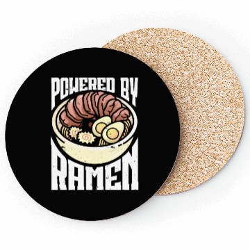 Discover Powered By Ramen Anime Japanese Soup Cup Noodle Coasters