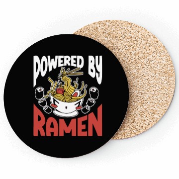 Discover Powered By Ramen Anime Japanese Soup Cup Noodle Coasters