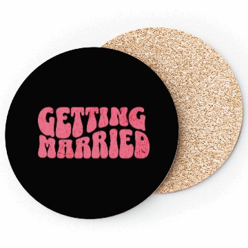 Discover Getting married groovy pink Bachelorette bride Coasters