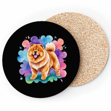 Discover Chow Chow Watercolor Coasters