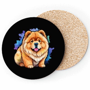 Discover Chow Chow Watercolor Coasters