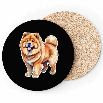 Discover Chow Chow Watercolor Coasters