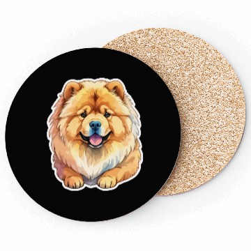 Discover Chow Chow Watercolor Coasters