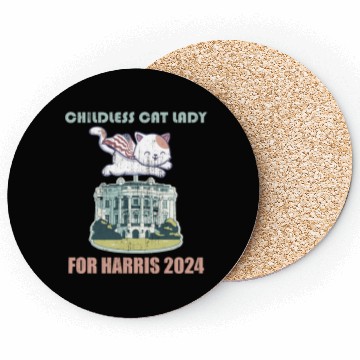 Discover Childless cat lady for Harris 2024 Coasters