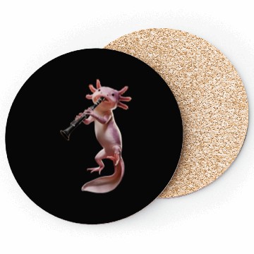 Discover Axolotl Playing Clarinet Realistic Coasters