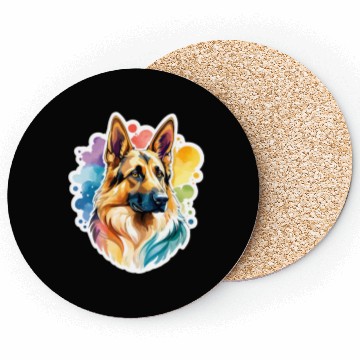 Discover German Shepherd Watercolor Coasters