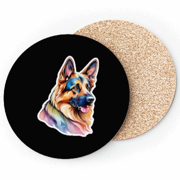 Discover German Shepherd Watercolor Coasters