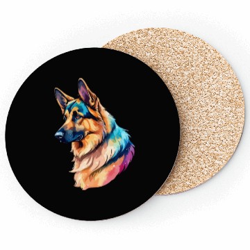 Discover German Shepherd Watercolor Coasters