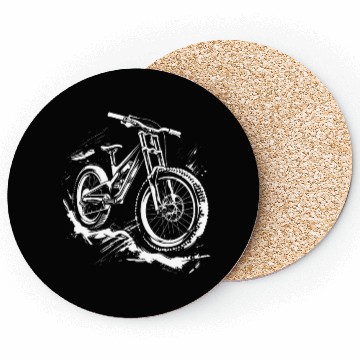 Discover Mountain Biker Drawing Coasters