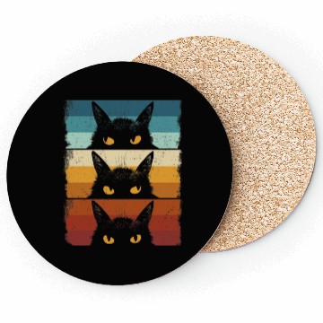 Discover Cat Lover Grumpy Black Kitten Cat Mom Cat Dad Coasters