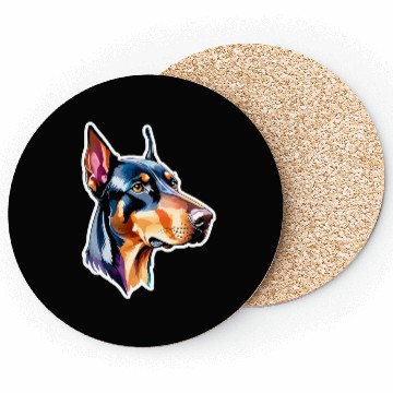 Discover Dobermann Watercolor Coasters