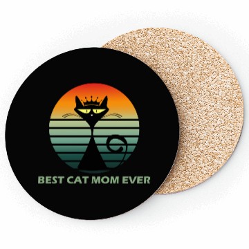 Discover Best cat mom ever Pets cute Funny lovely cat Coasters