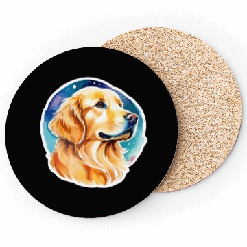 Discover Golden Retriever Watercolor Coasters