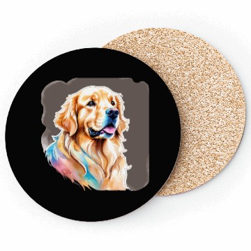 Discover Golden Retriever Watercolor Coasters