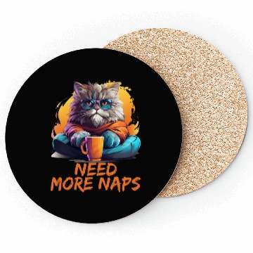 Discover Persian Cat Need More Naps Kitten Cat Memes Coasters