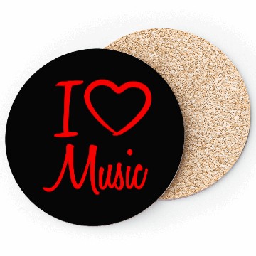 Discover I Love Music Letters Heart Quote Dance Party Logo Coasters