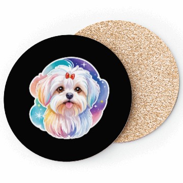 Discover Maltese Dog Watercolor Coasters