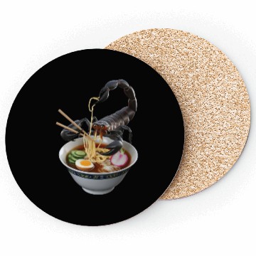 Discover Scorpion Eating Ramen Realistic Coasters